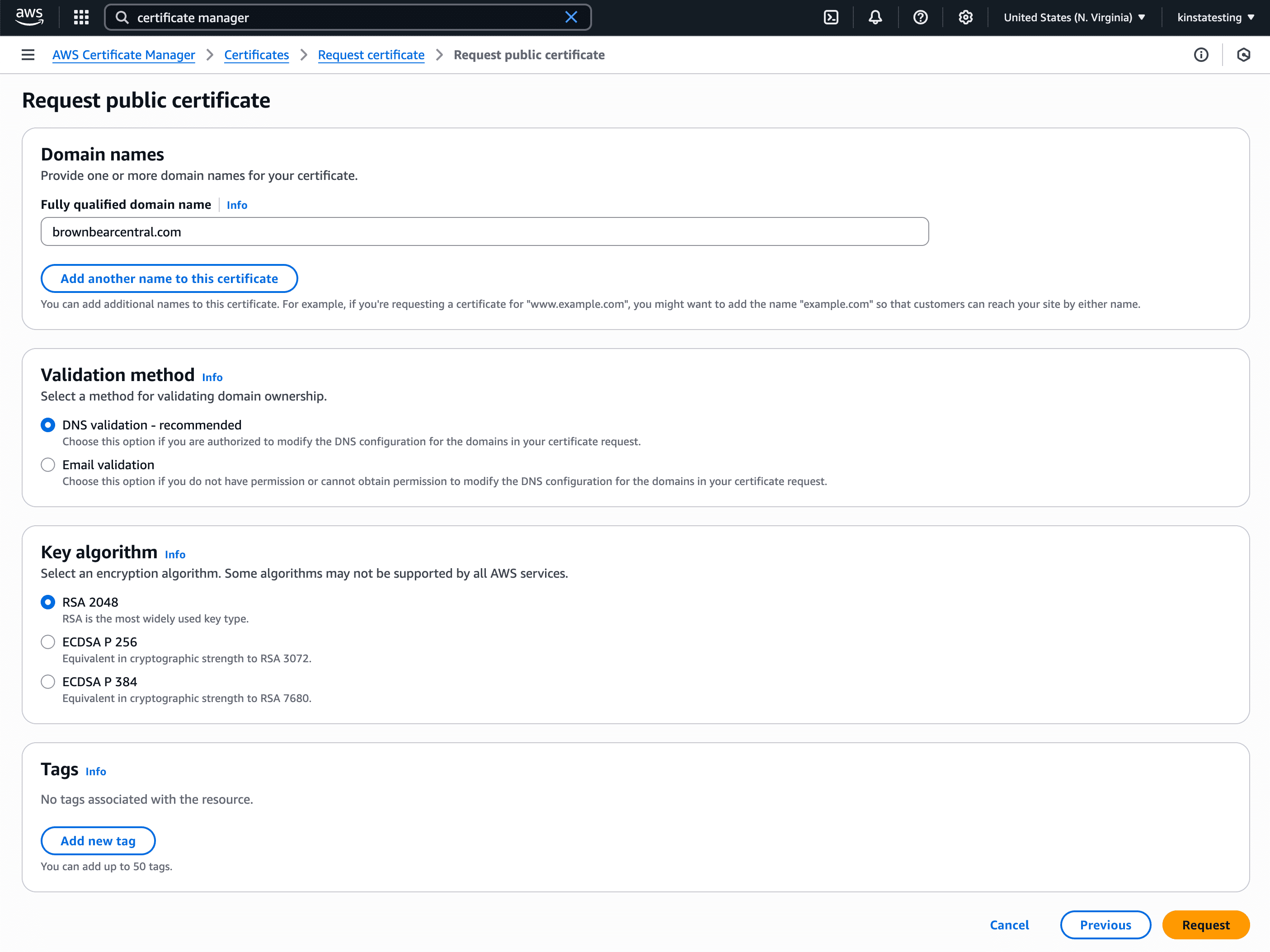 Request public certificate details.