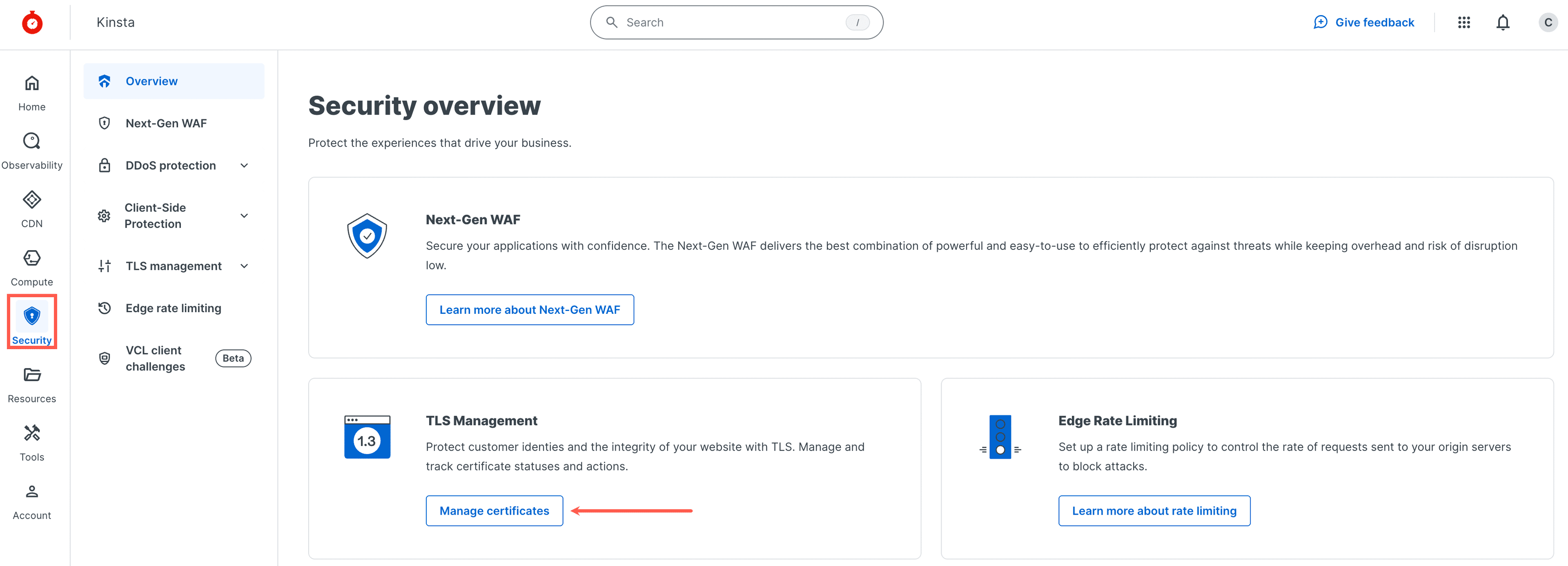 Manage TLS certificates within Fastly.