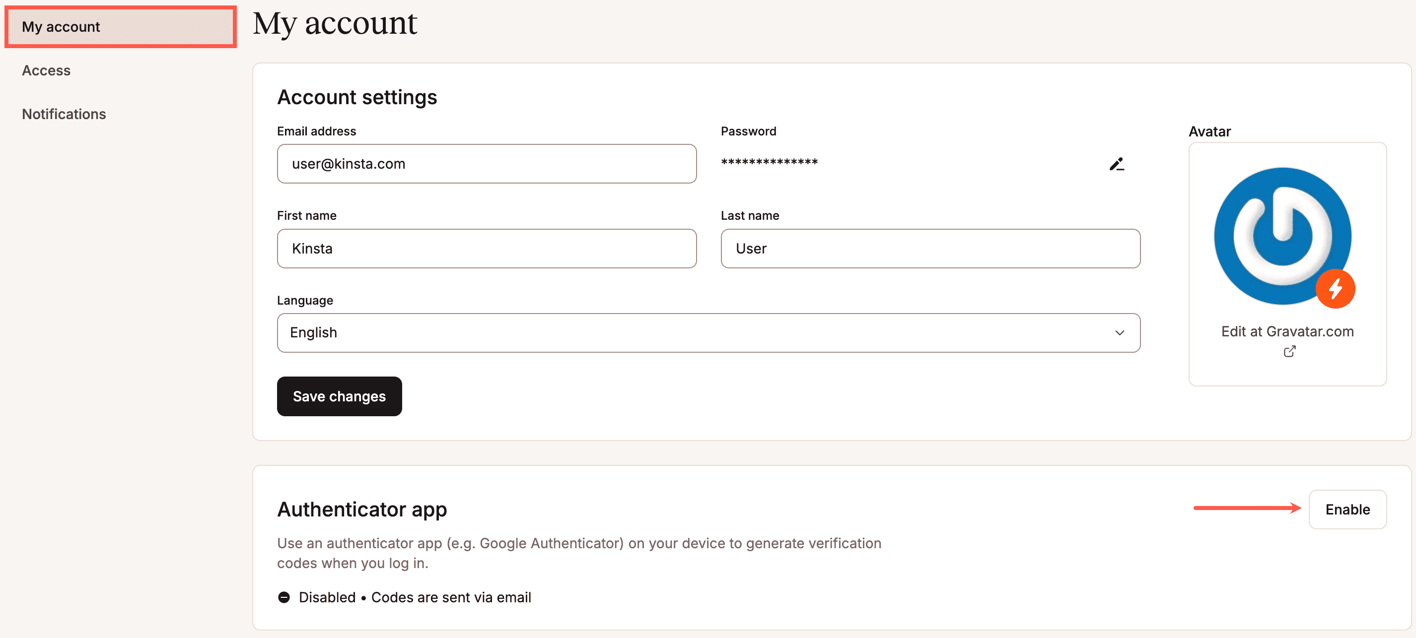 Enable an authenticator app for 2FA.