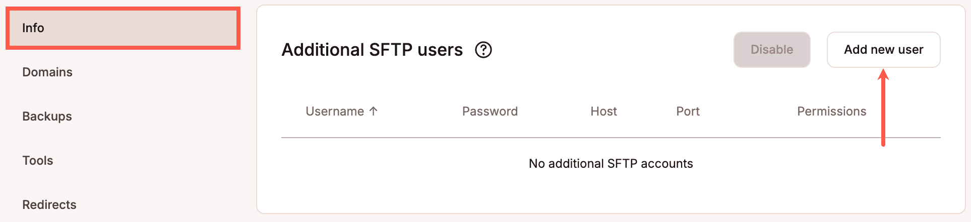 Add SFTP users.