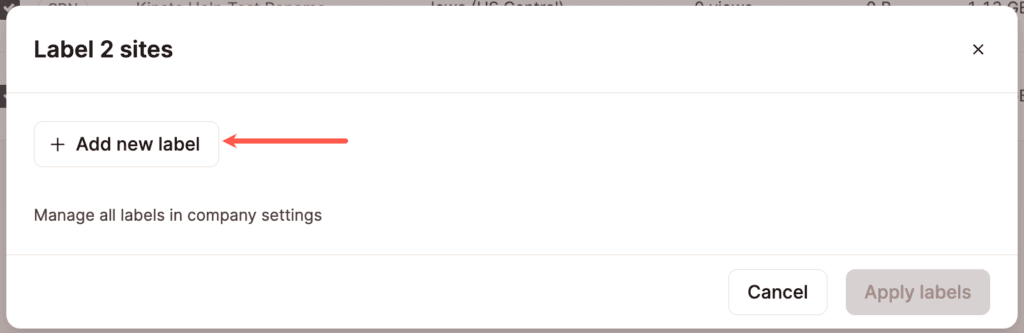 Add a new site label.
