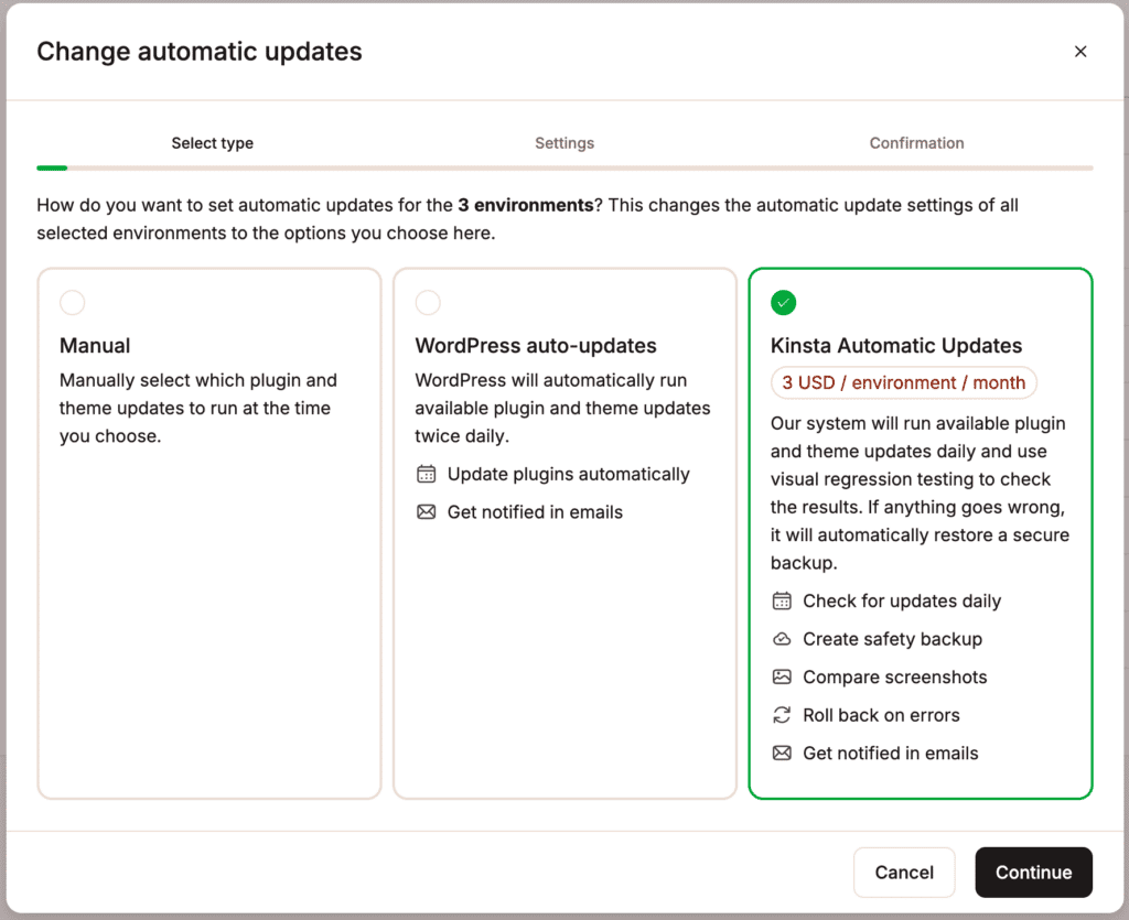 Choose which automatic updates to enable for your plugins and themes. 