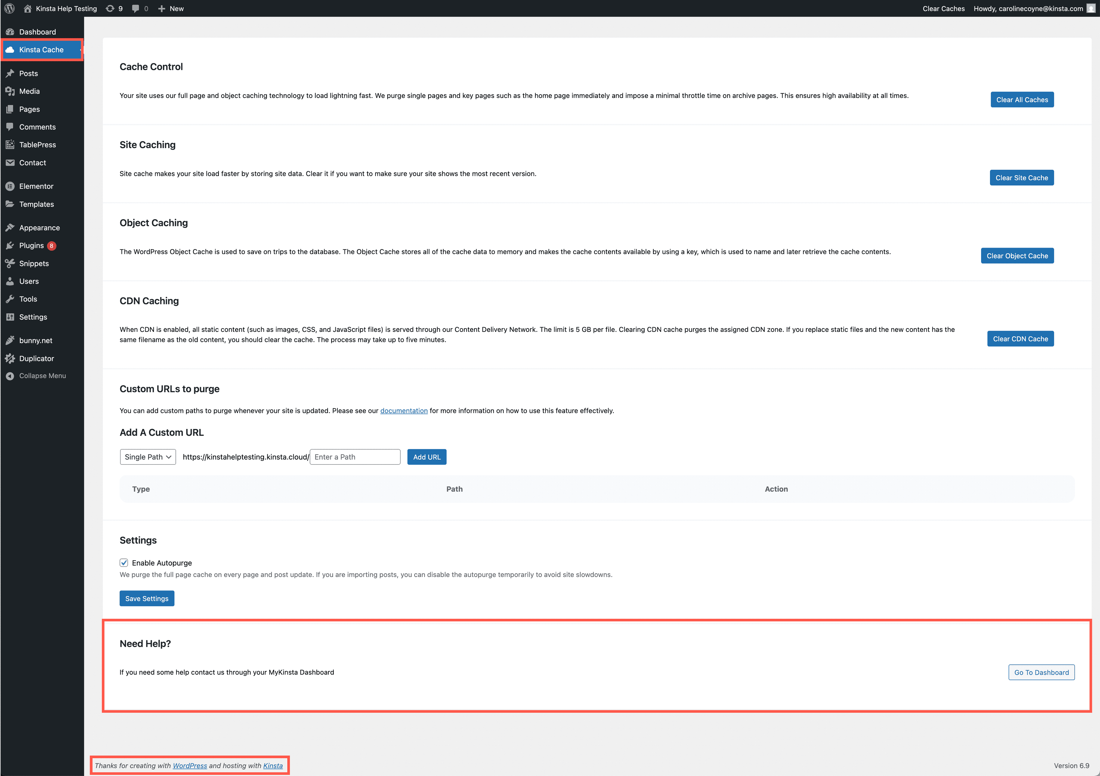 Before white labeling the Kinsta MU plugin in your WordPress dashboard.