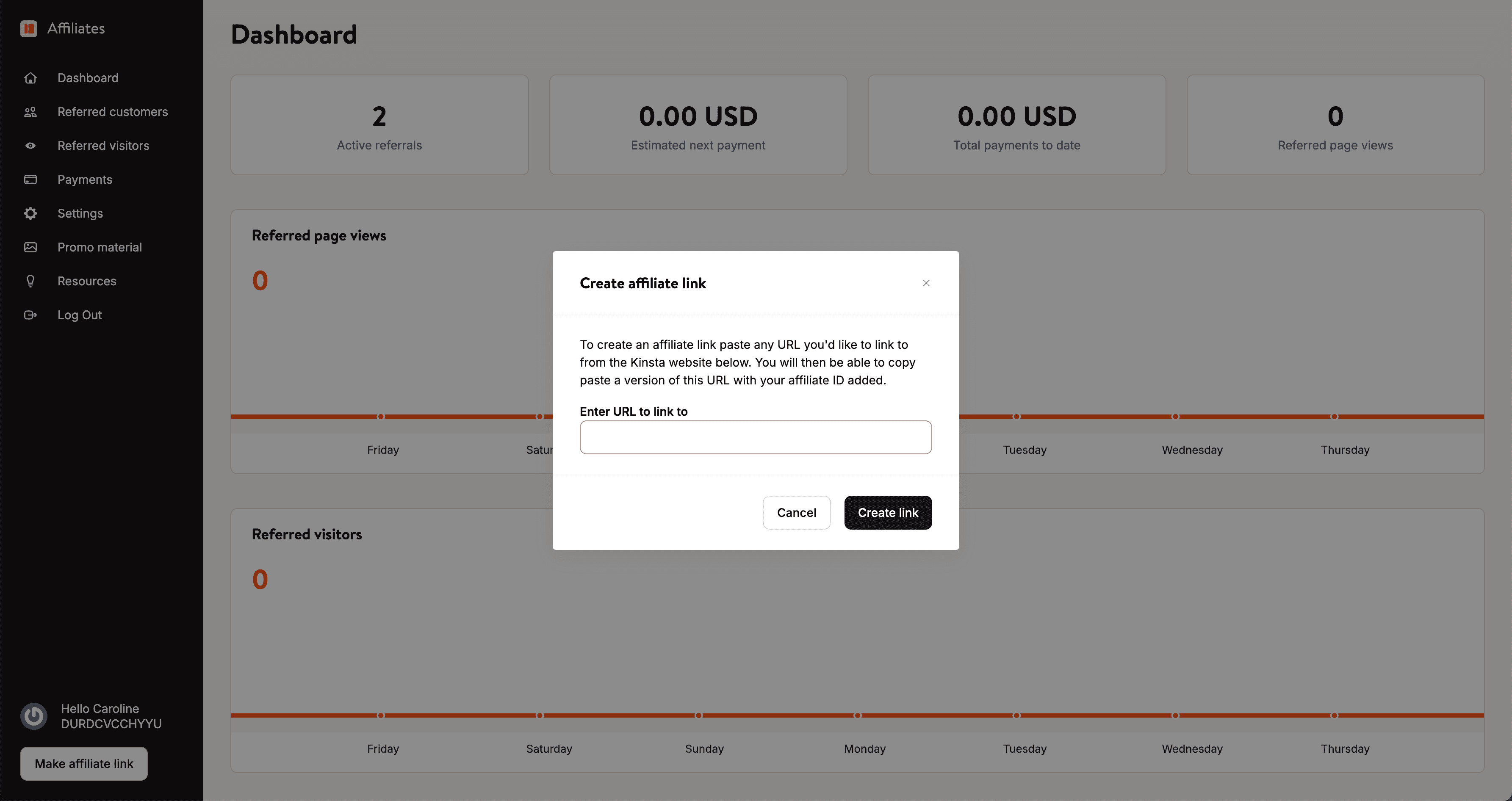 Create affiliate links