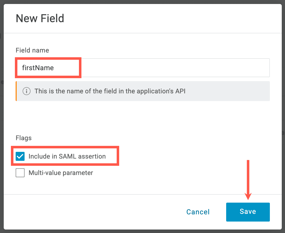 Füge den Vornamen als Parameter in OneLogin hinzu