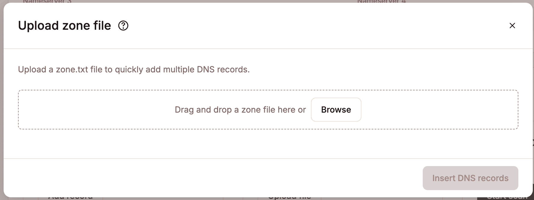 Drag and drop or browse to your .txt file to upload it.