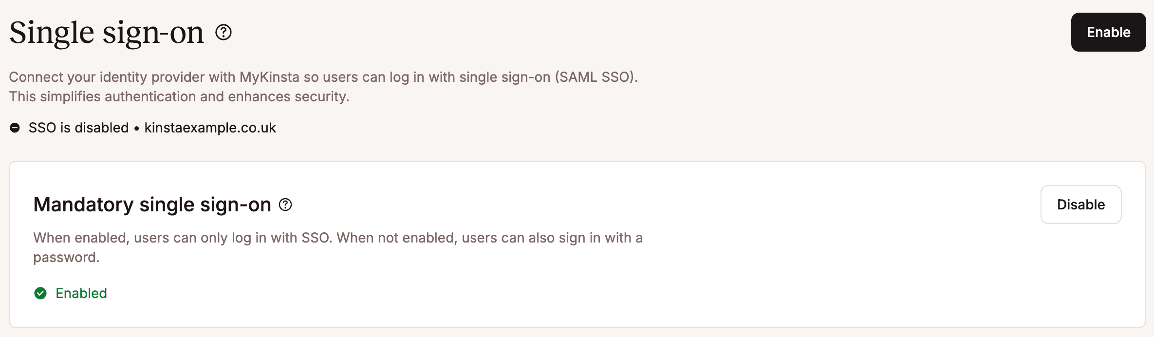 Enable mandatory SSO for all users.
