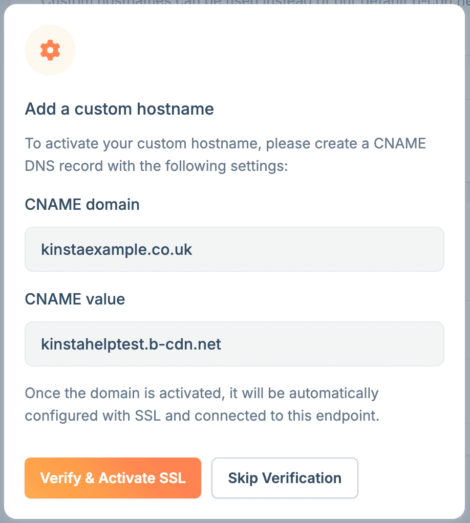 CNAME record details in Bunny.