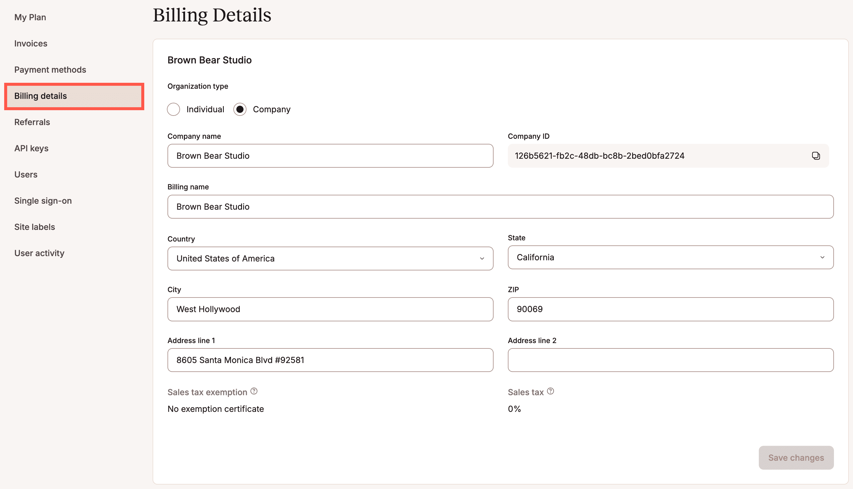 Billing Details in MyKinsta.