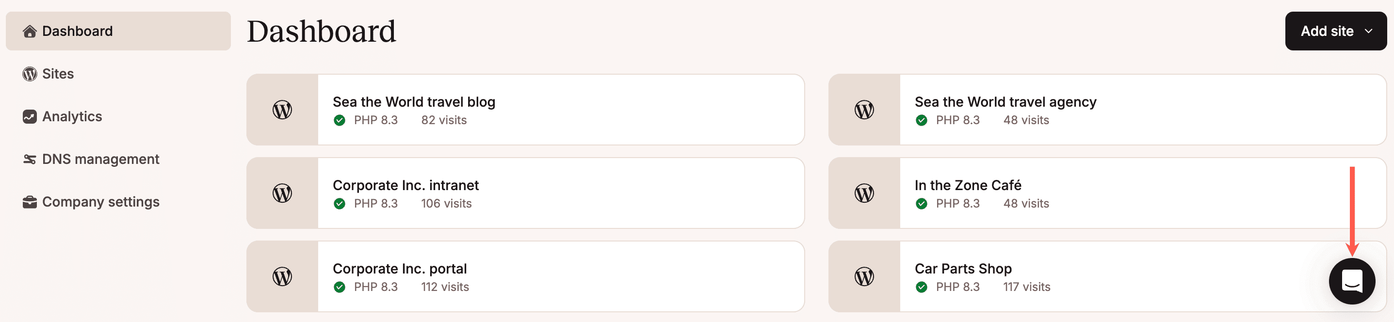 Contacting Support in MyKinsta.