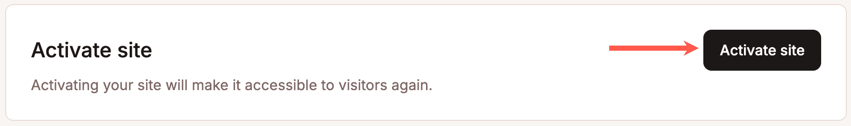 Activate a suspended site in MyKinsta.