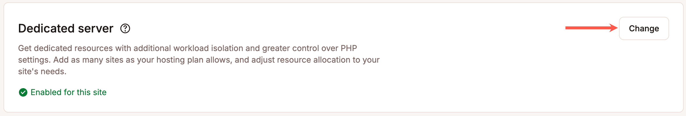 Request changes to your dedicated server.