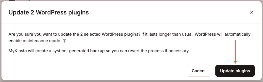 Confirm plugin updates.