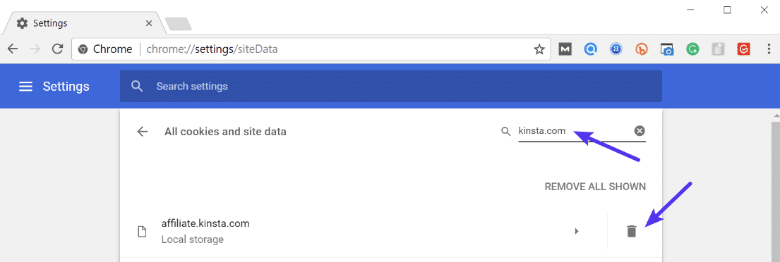Cookies in Chrome löschen