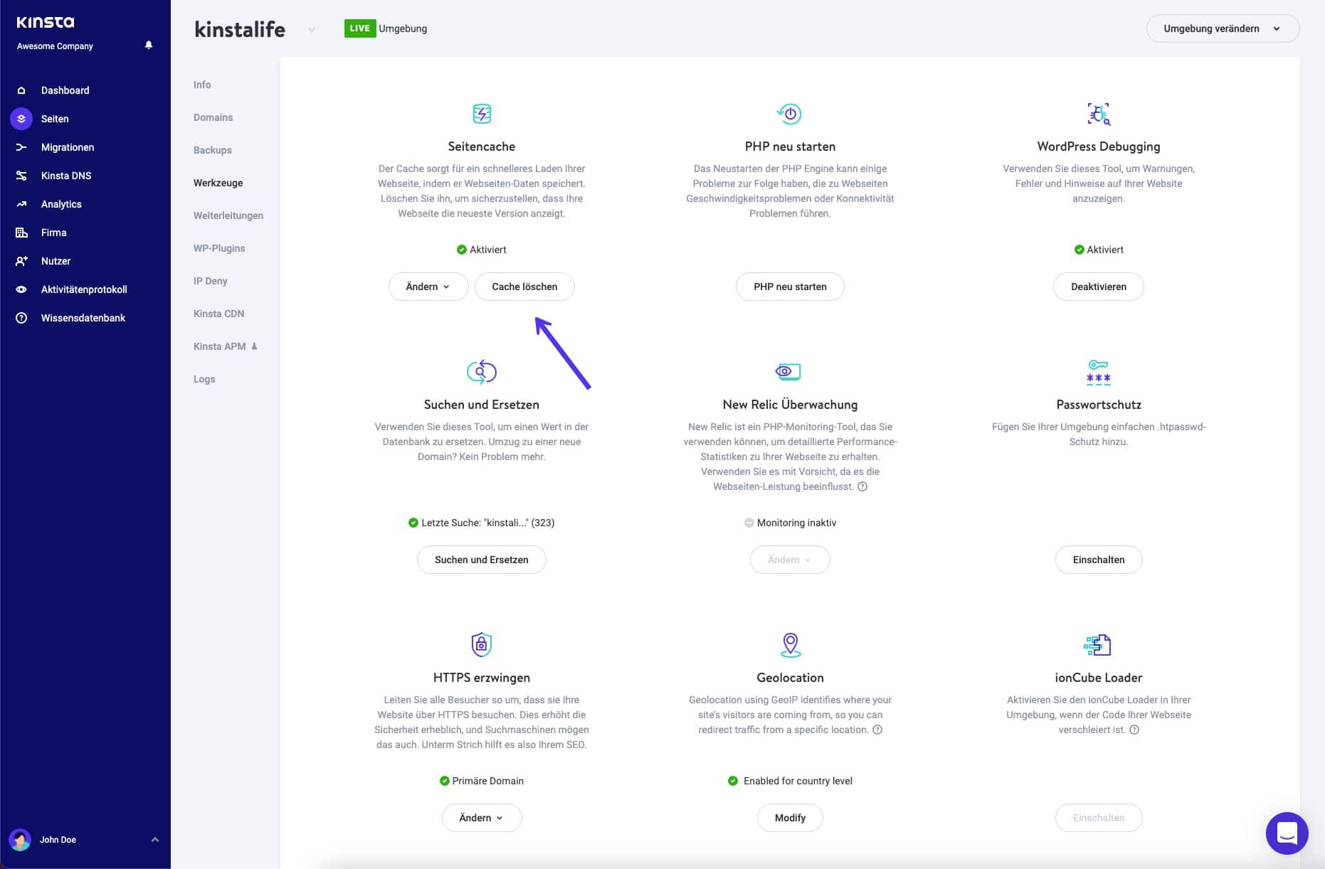 WordPress Cache löschen