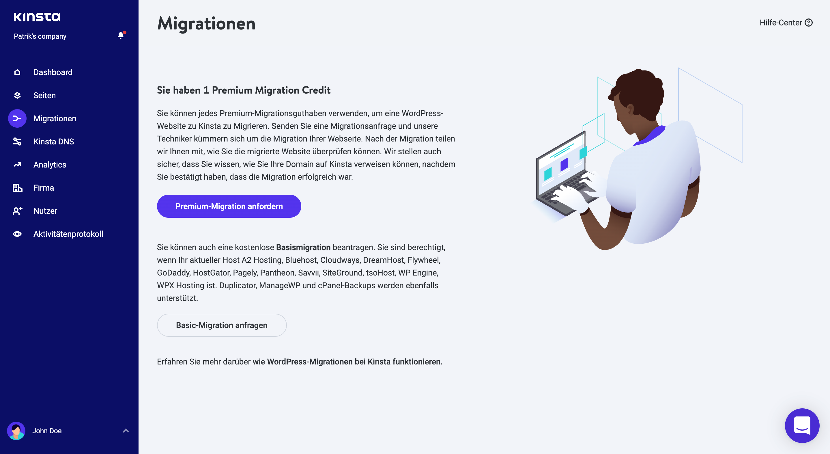 WordPress migrationen