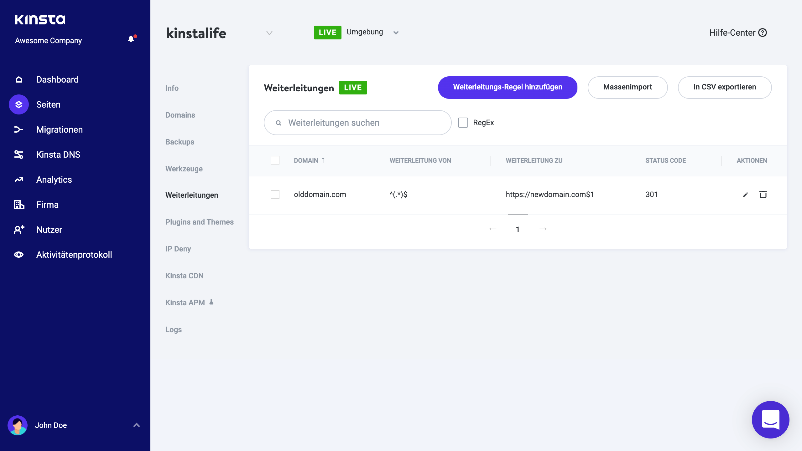 WordPress 301 redirect