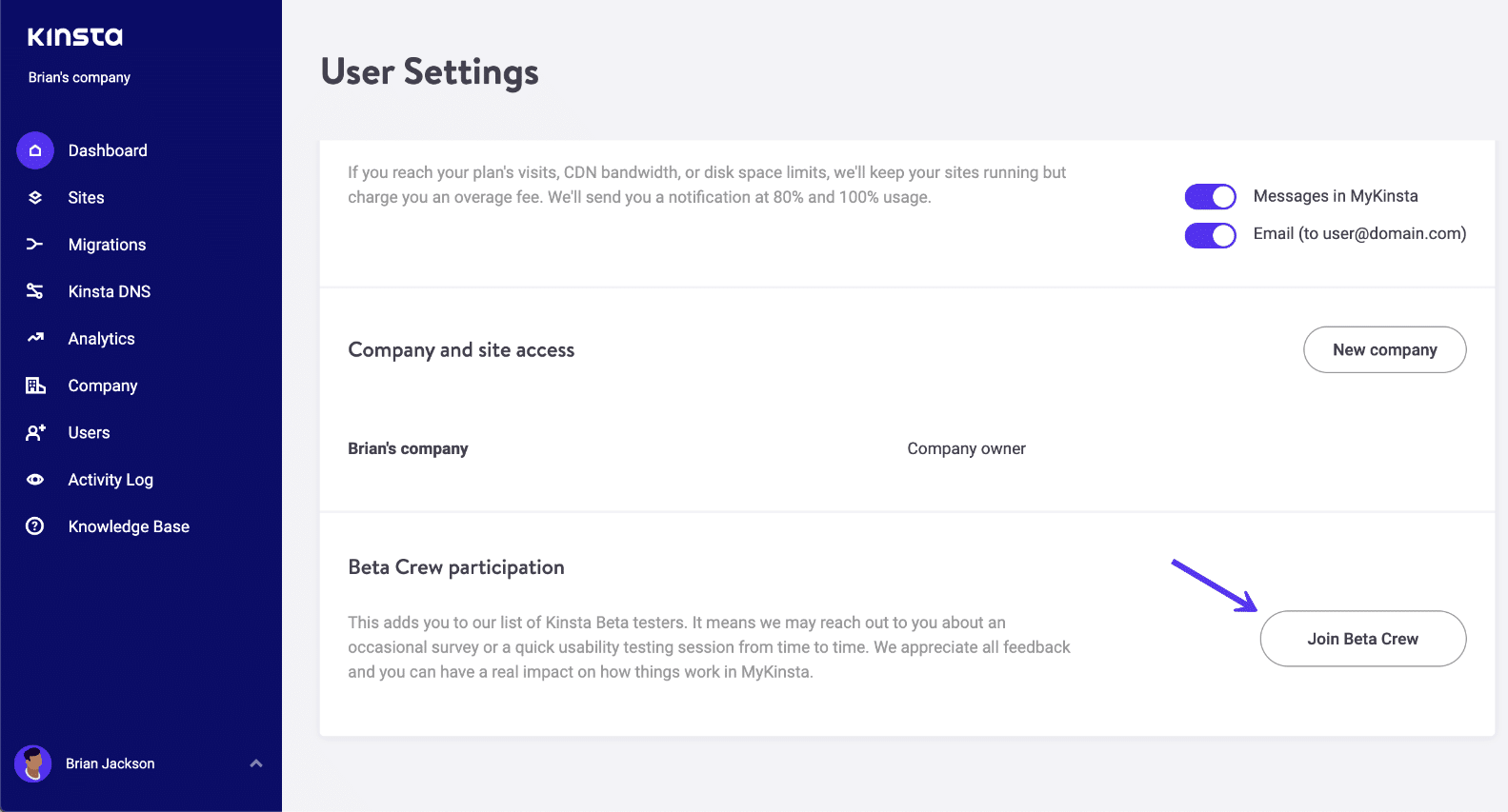 Der Kinsta Beta Crew beitreten