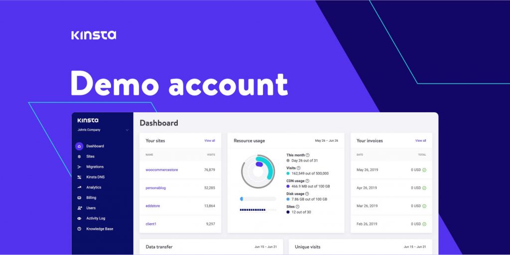 Dürfen wir vorstellen: Die neuen MyKinsta-Demo