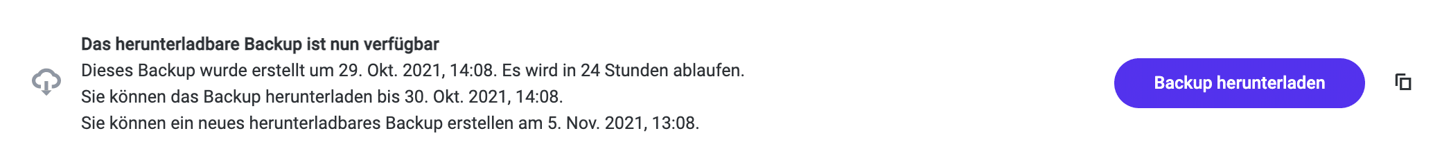 Sobald die Sicherung heruntergeladen ist, entpacke sie irgendwo auf deinem Computer.