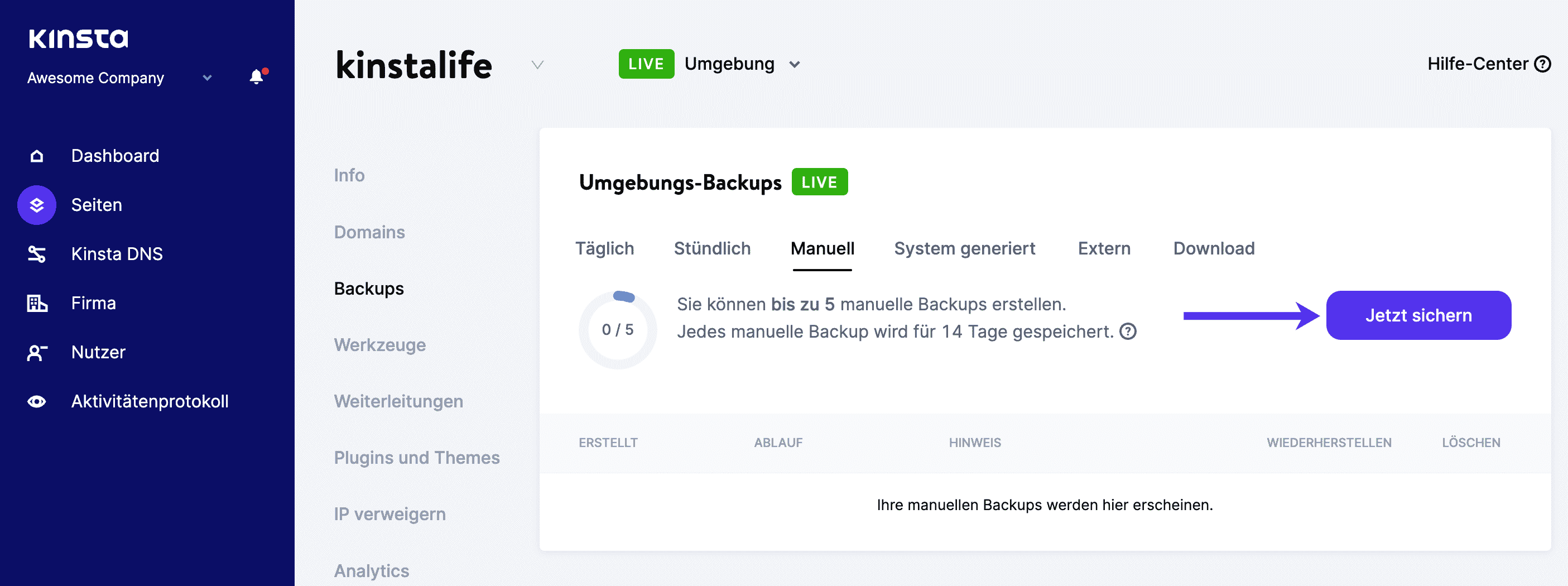 WordPress-Seite sichern