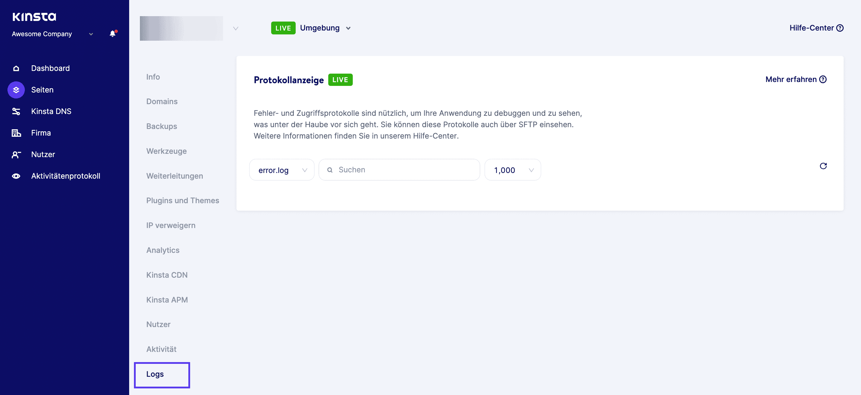 Klicke auf den Reiter 