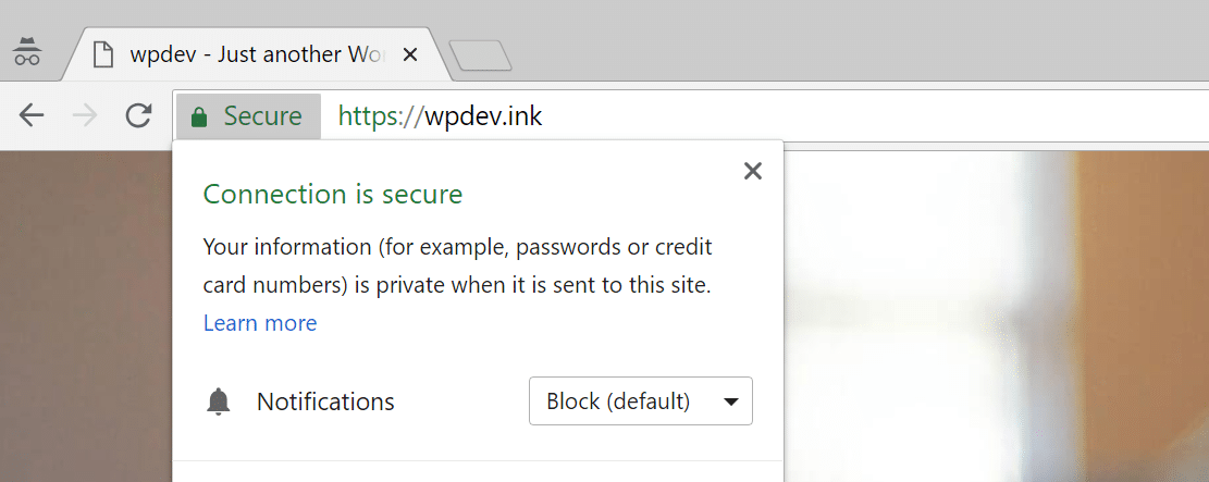 Chrome har ingen advarsler om mixed content