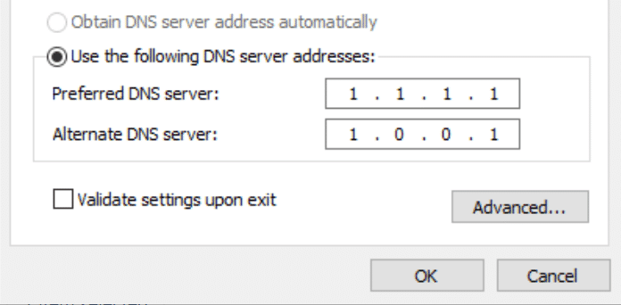 DNS serveradresser