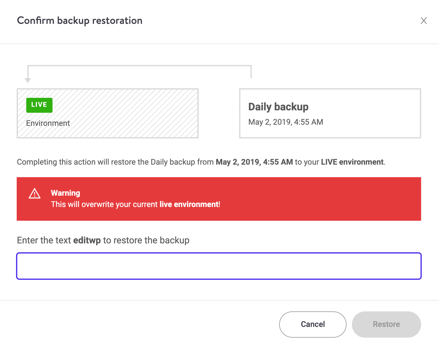Bekræft backup af WordPress-backup