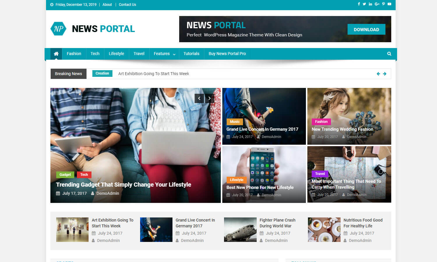 News Portal captura de pantalla