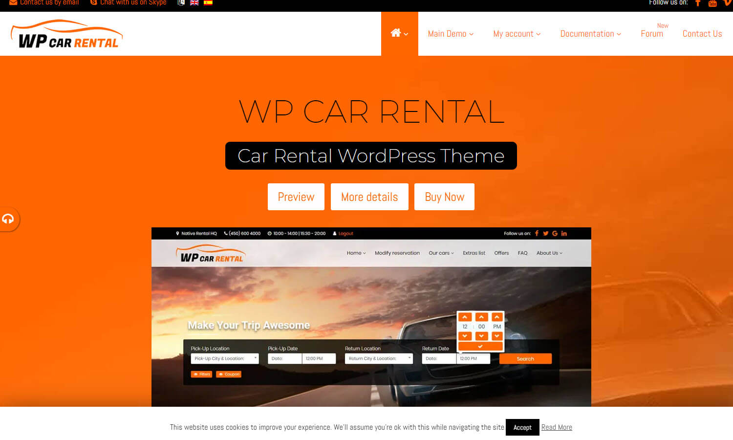 WP Car Rental captura de pantalla
