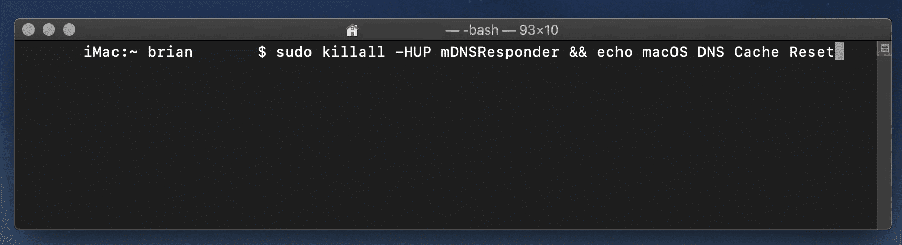 Depurando el caché del DNS en Mac