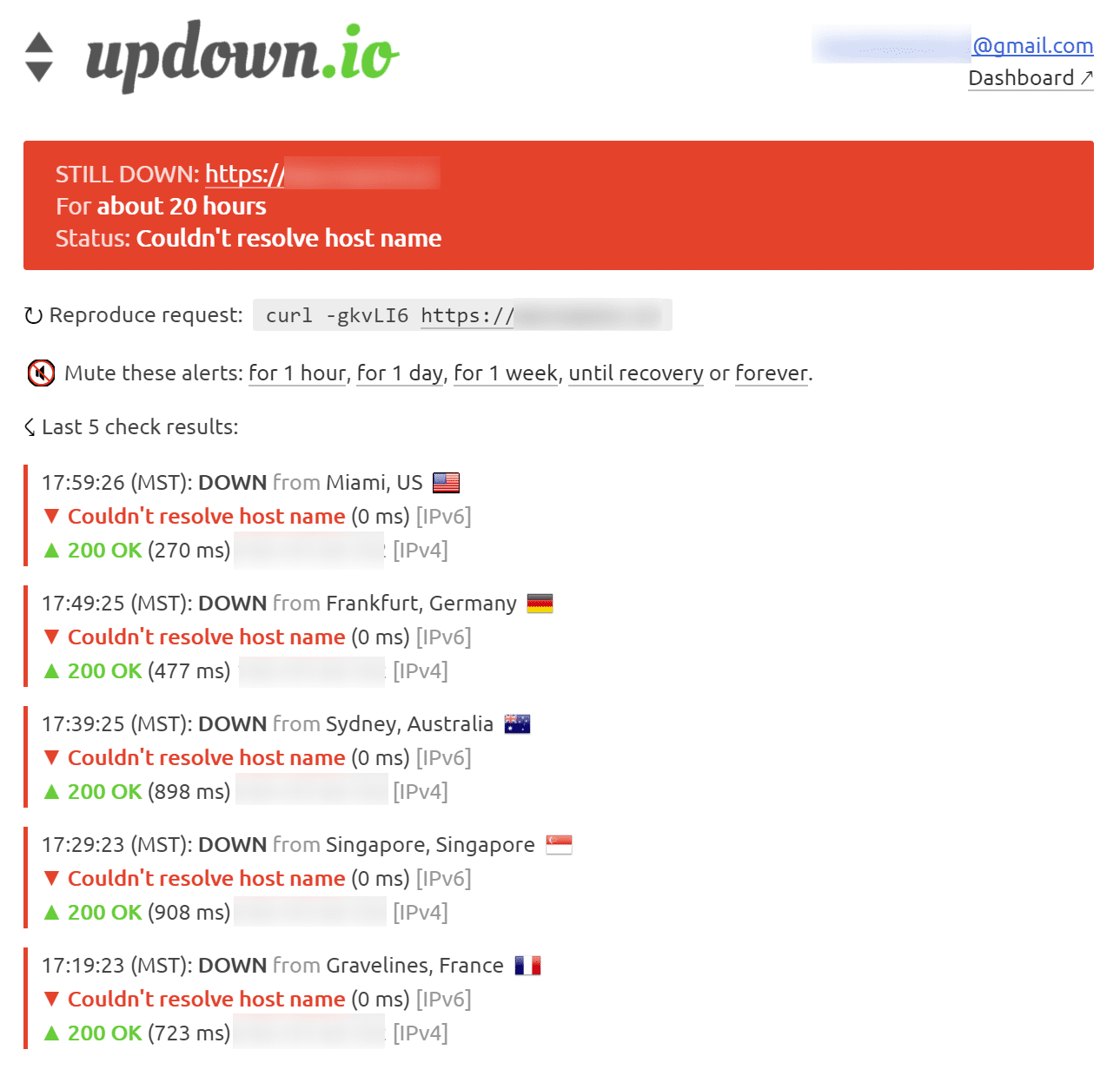Notificación por correo de error 500