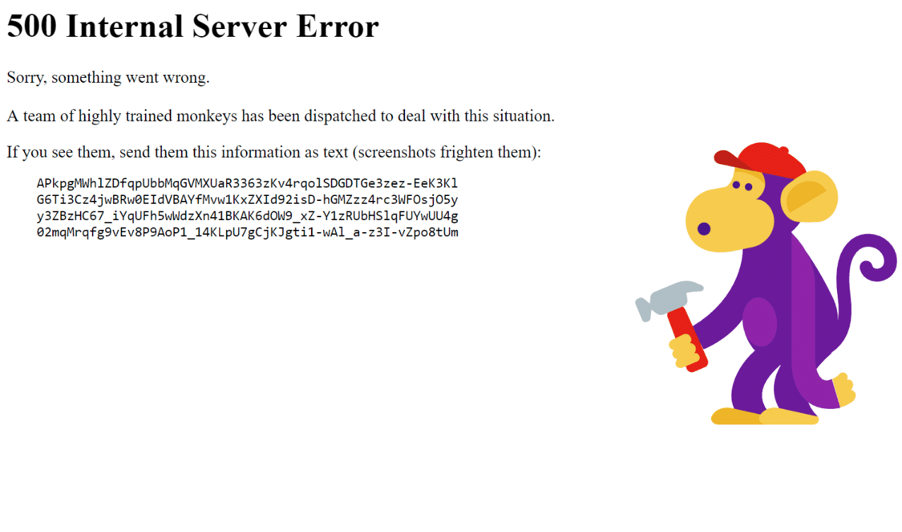 YouTube internal server error