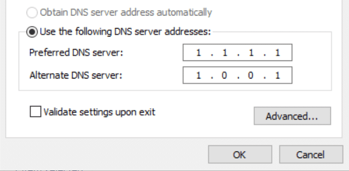 Direcciones de servidor DNS