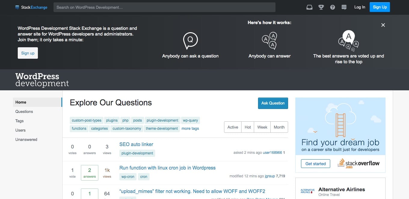 WordPress en el Stack Exchange