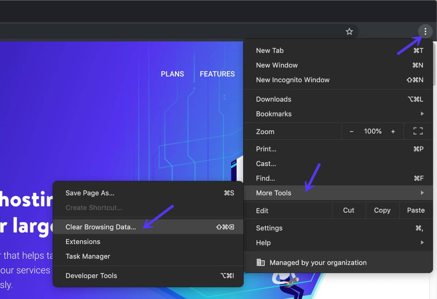 Datos de navegación nítidos en cromo