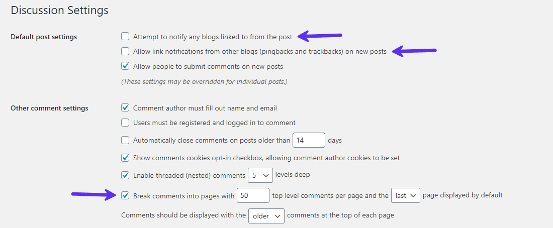 Optimizar la configuración de la discusión