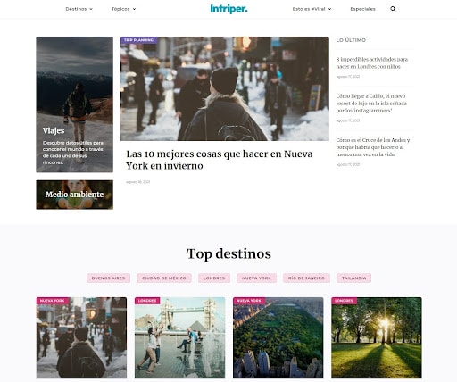 Homepage de Intriper