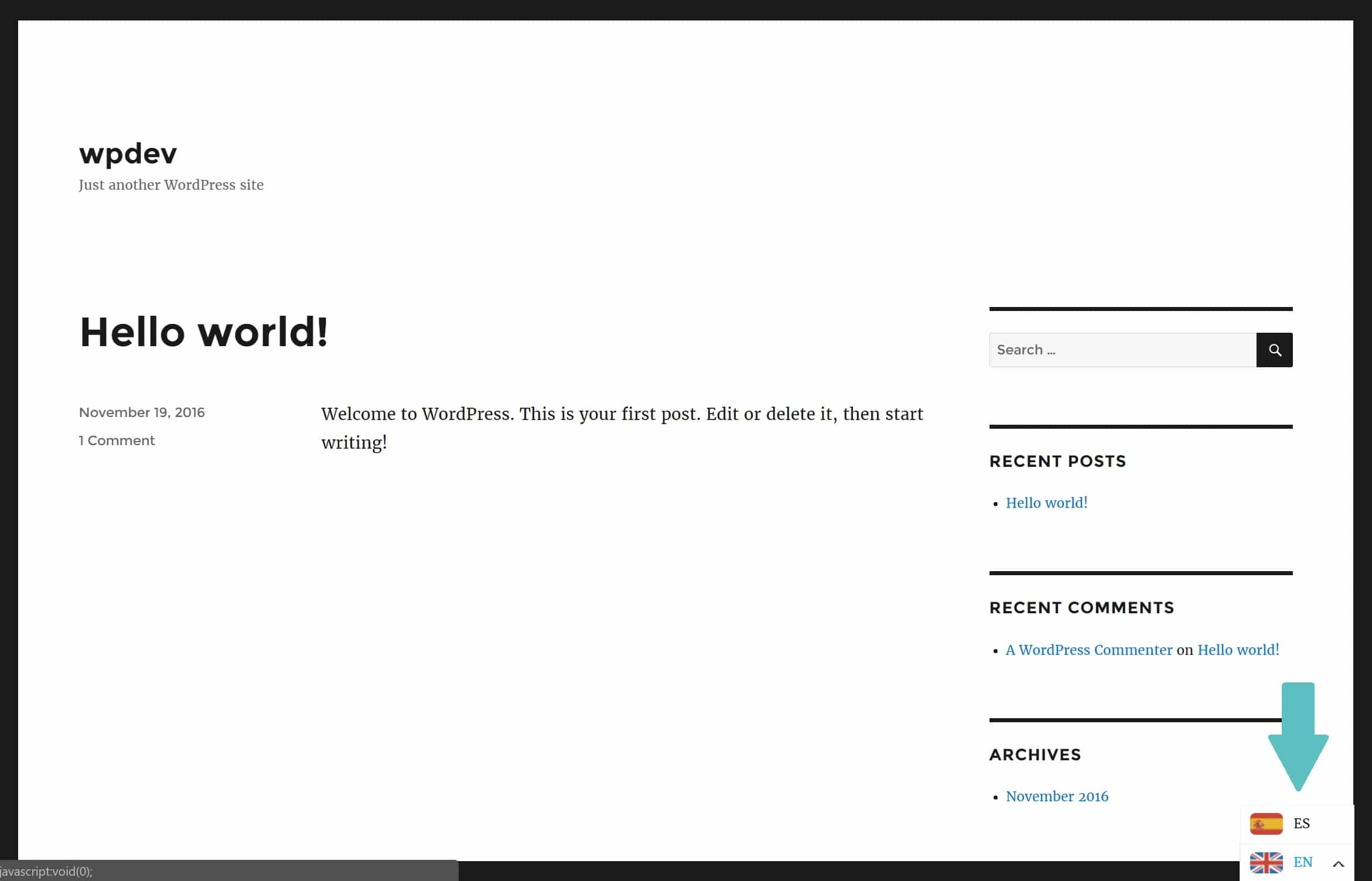 Sélecteur de langue