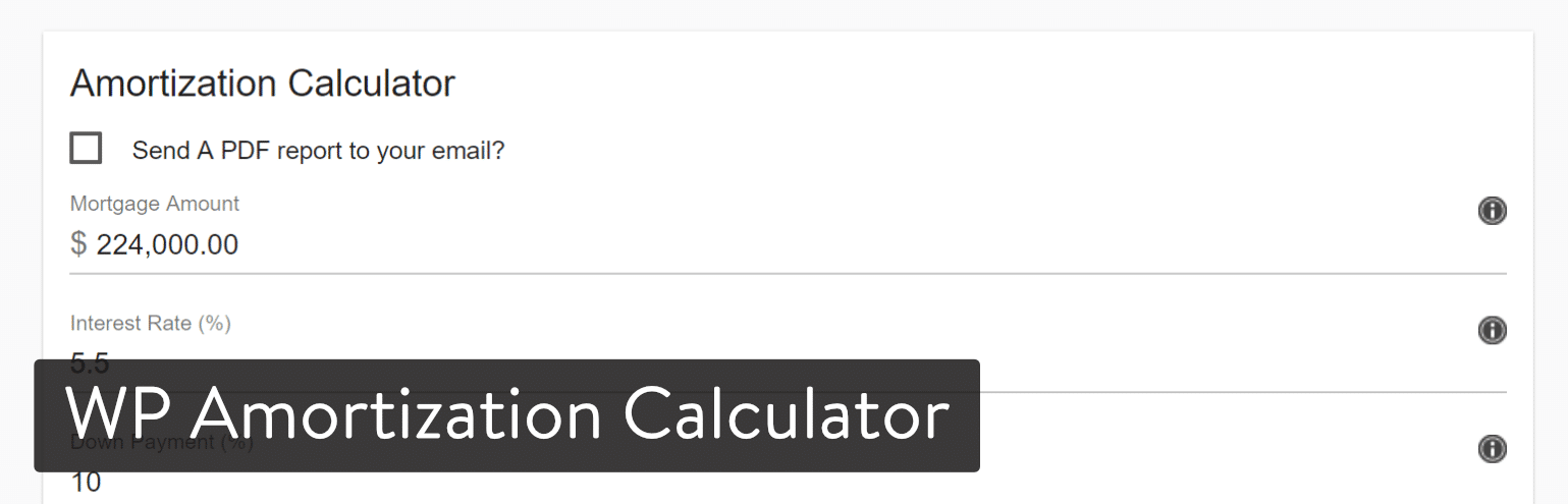 Extension WordPress WP Amortization Calculator