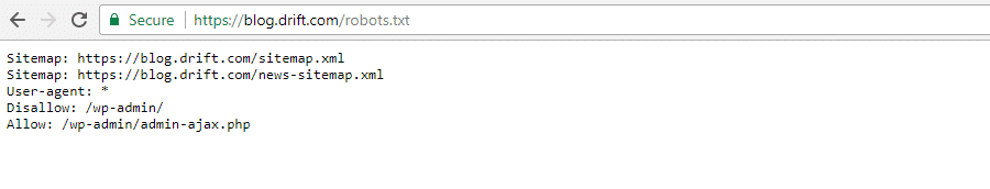 Fichier Robots.txt de Drift