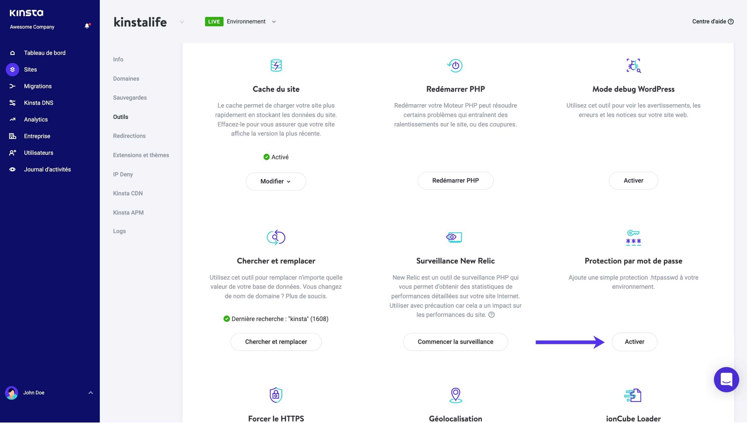 Activer la protection .htpasswd