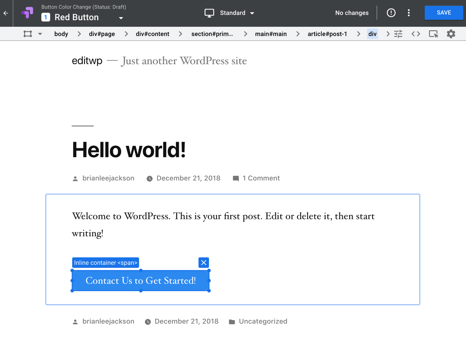 Éditeur Google Optimize