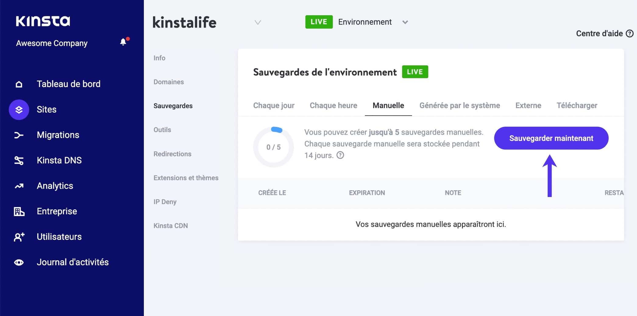 Créer une sauvegarde WordPress
