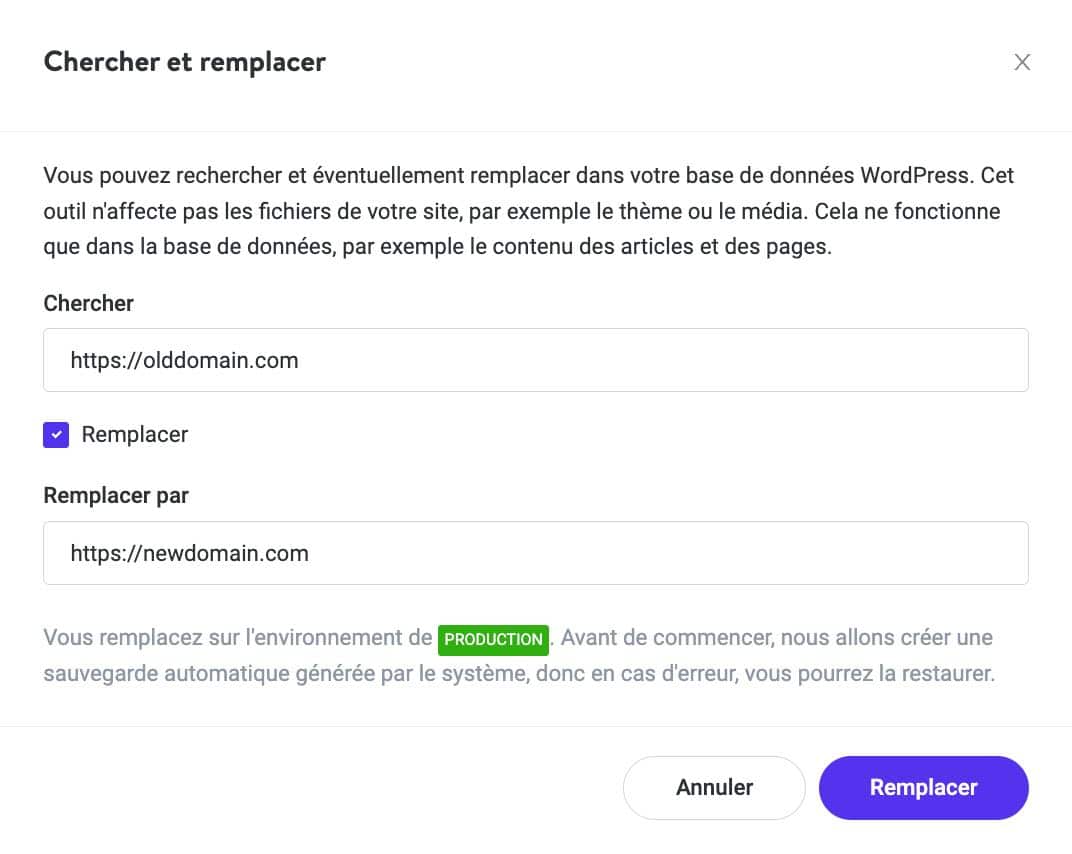 Rechercher et remplacer dans la base de données WordPress