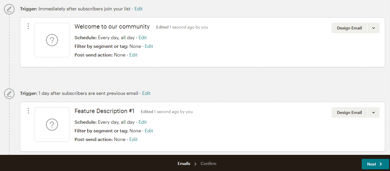 Modèles d’e-mails dans Mailchimp
