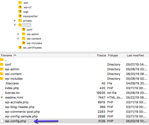 wp-config.php dans WordPress