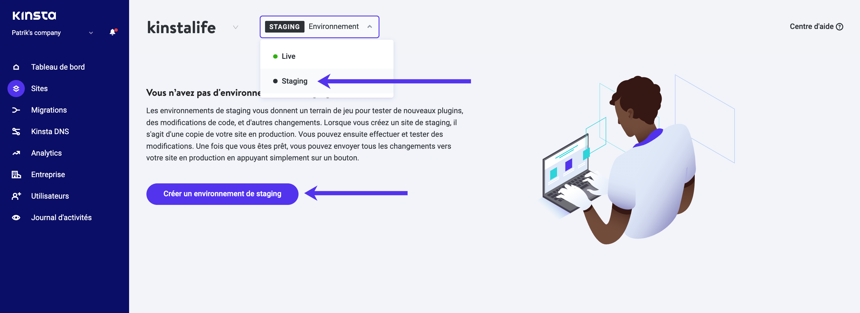 Créer un site de staging WordPress