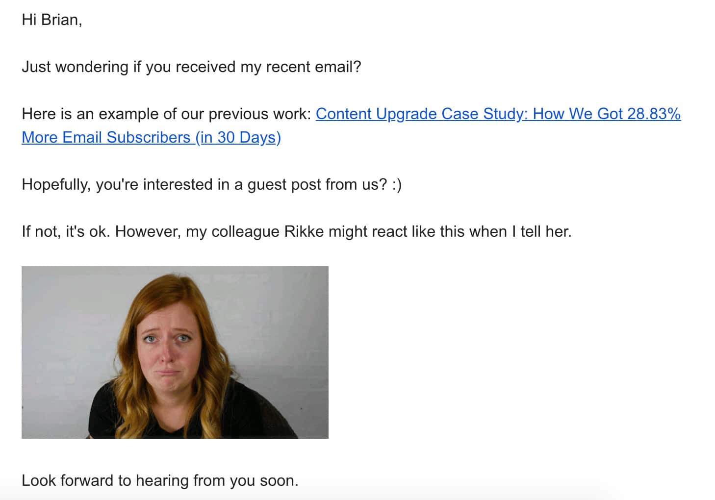 Esempio di outreach blog degli ospiti 1